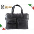 2906 Italian men leather bag CARTELLA VICHY BLACK Tonelli