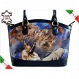 8787 Italian bag genuine leather ST. TIGRE CRIS BLU by Gilda Tonelli