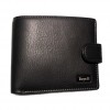 Mens black leather wallet 2771 Black Vichy Tonelli Italy