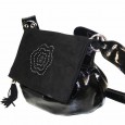 1065  Italian bag genuine leather CAPR. NAP. STRASS NERO by Gilda Tonelli
