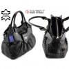 6051 Italian women handbag leather NERO RIGA