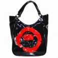 7932 Italian bag genuine leather NAP WAVE NERO ROSSO by Gilda Tonelli