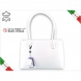 6066 Bianco Pad Italian women white leather bag