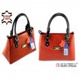 6081 Italian women handbag ARANCIONE COCCO LEATHER