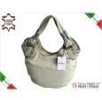 7867 Italian women handbag leather VIT ST CUT beige