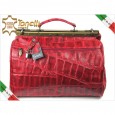 2974 Italy red travel leather kroko bag Tonelli Uomo