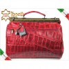 2974 Italy red travel leather kroko bag Tonelli Uomo