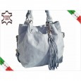 7326 Italian Leather Ladies Bag IRIS AZZURRO