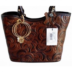 4308  brown Italian bag genuine leather ST SHELL CUOIO TM by Gilda Tonelli
