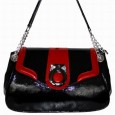 7934 Italian bag genuine leather NAP WAVE NERO ROSSO by Gilda Tonelli