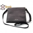 2390 Black Roma Leather Messenger Bag Tonelli